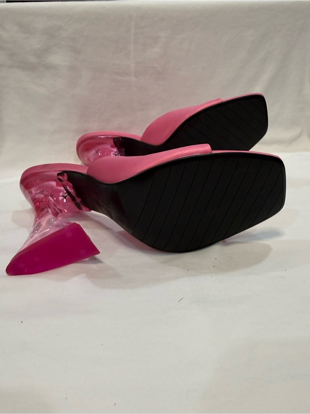 ZARA Hot Pink Open-Toe Mules with Sculptural Transparent Heel - Picture 4 of 4